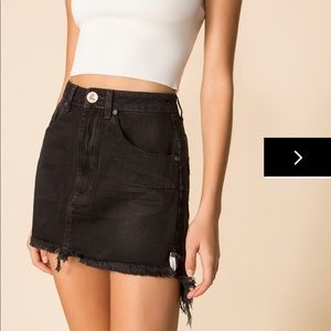 One Teaspoon Black Vanguard Skirt